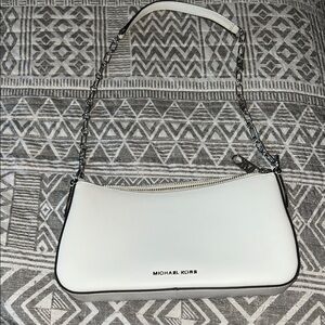 Michael Kors White Geometric Shoulder Bag